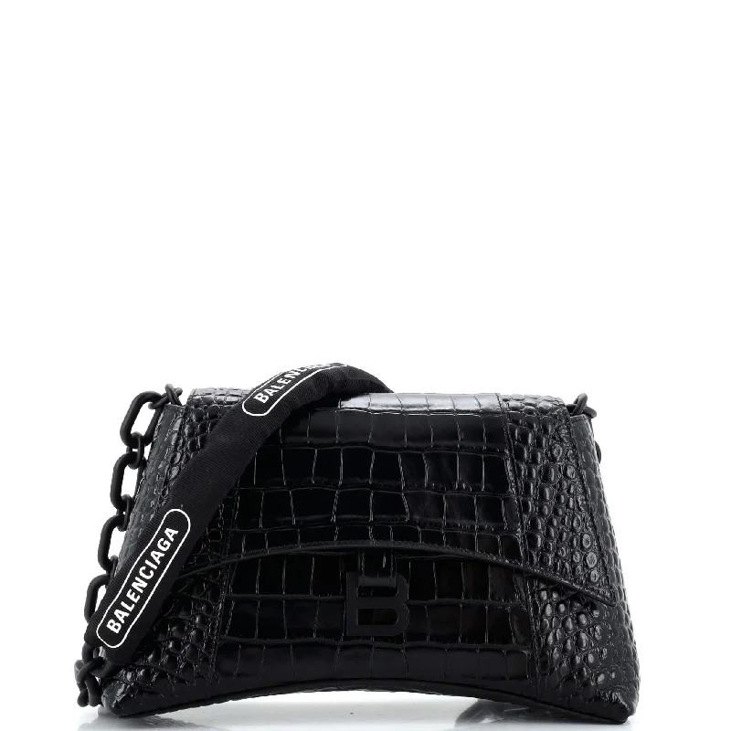 Best-selling designer bags 2025Downtown S Chain-Handle Shoulder Bag Crocodile Embossed Leather Small