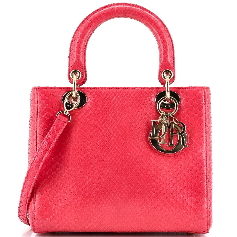 Durable leather bags for daily useLady Dior Bag Python Medium