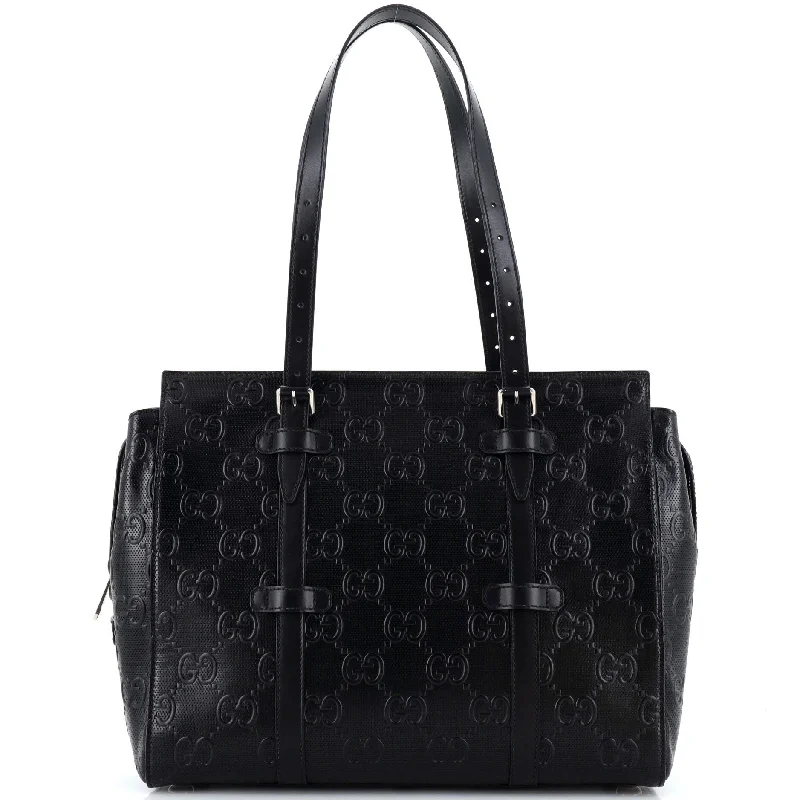 Vegan leather handbagsTote Bag GG Embossed Perforated Leather