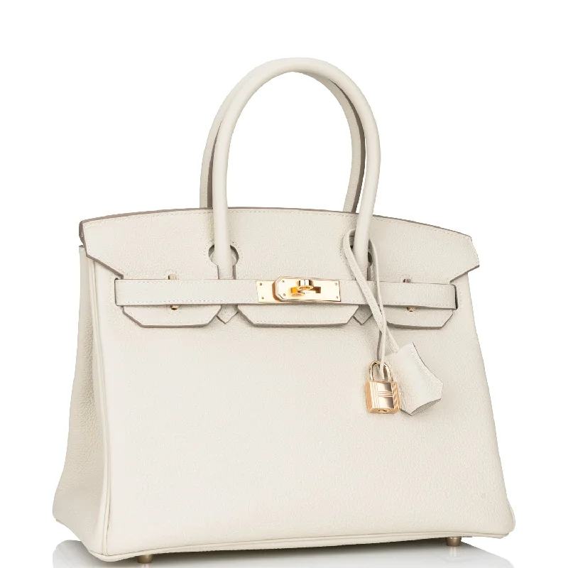 Hermes Birkin 30 Craie Togo Rose Gold Hardware