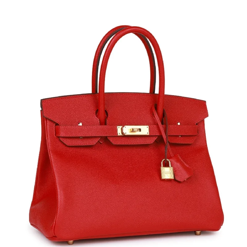 Hermes Birkin 30 Rouge Casaque Epsom Gold Hardware