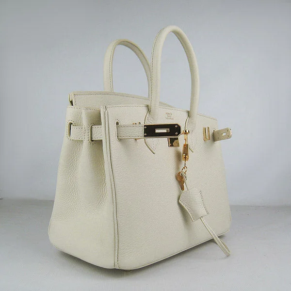 Hermes Birkin 30cm Togo Leather Handbags Beige Golden