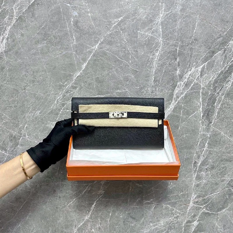 Hermes Kelly Wallet Epsom Long Black