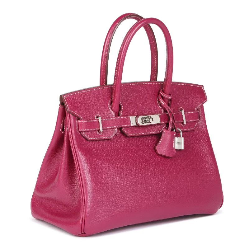 Hermes Tosca & Rose Tyrien Epsom Leather Candy Collection Birkin 30cm Retourne Tote